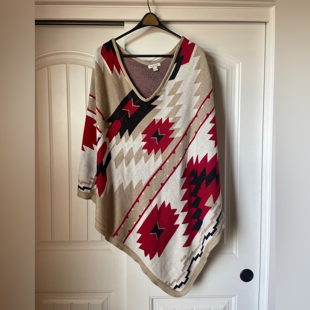 Boston Proper M/L poncho sweater western